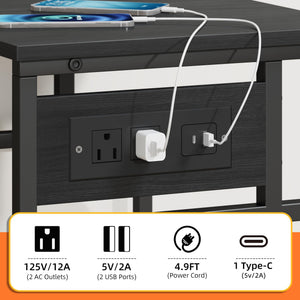 3-Tier Printer Stand with Power Outlet & Rolling Wheels