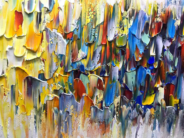 Abstract Knife Oil Painting – Hand Painted Textured Wall Art