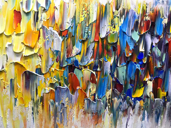 Abstract Knife Oil Painting – Hand Painted Textured Wall Art