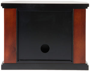 Solid Wood Desk Clock with Glass Lens | Cherry Finish | Decorative Accent