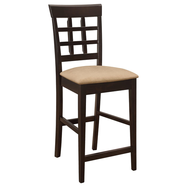 7-Piece Counter Height Dining Set – Square Wood Table with Storage, Wine Rack & 6 Upholstered Chairs