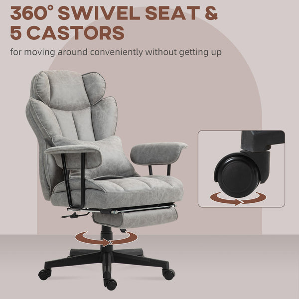 Big & Tall Ergonomic Executive Office Chair – Microfiber, Lumbar Support & Footrest