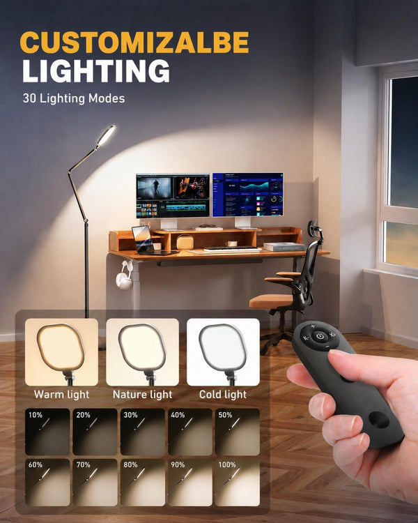 LED Floor Lamp 69" – 30 Modes, CRI 97+, Touch & Remote