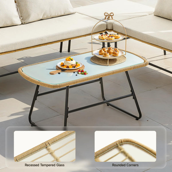 4-Piece Outdoor Sectional Sofa Set with Coffee Table