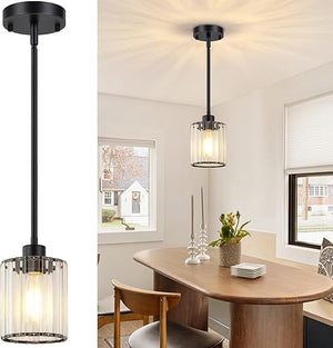 Black Crystal Pendant Lights for Kitchen Island