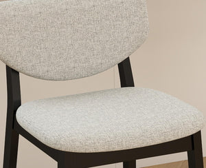 Counter Height Bar Stools with Backs — Farmhouse Linen Upholstered, Grey (Set Options)