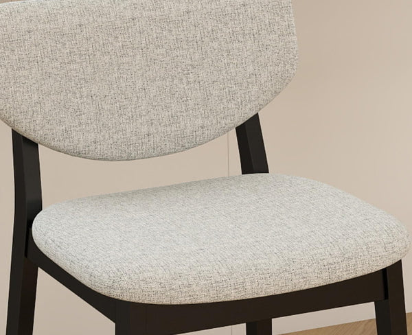 Counter Height Bar Stools with Backs — Farmhouse Linen Upholstered, Grey (Set Options)