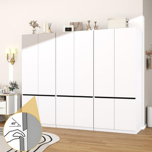 White Wardrobe Closet with Doors & Hanging Rod
