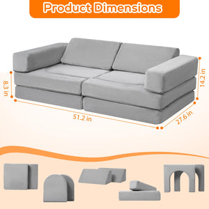 10-Piece Modular Kids Play Couch