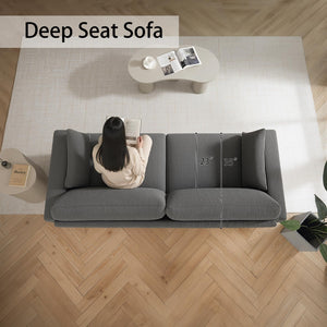 Modern Corduroy Loveseat Sofa with Removable Cover & Spring Cushions