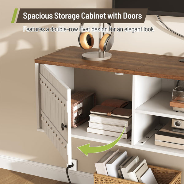 Farmhouse Floating TV Stand with Doors