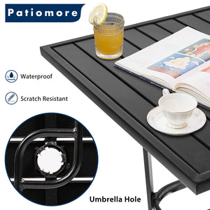 Outdoor Bar Height Bistro Table with Umbrella Hole