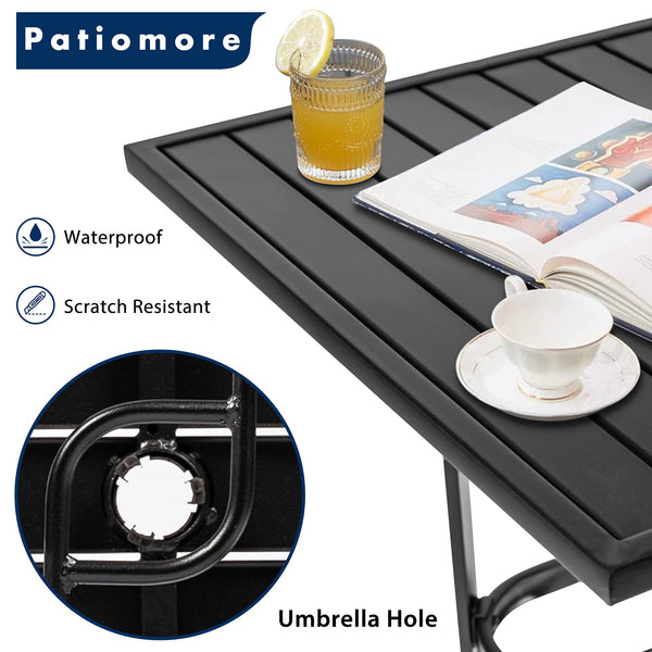Outdoor Bar Height Bistro Table with Umbrella Hole