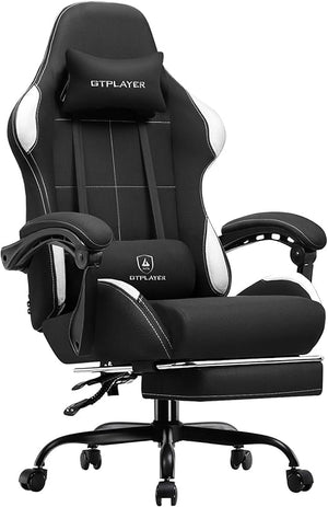 Fabric Gaming Chair with Pocket Spring Cushion