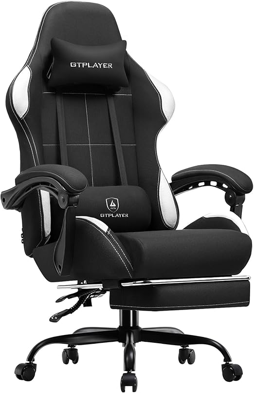 Fabric Gaming Chair with Pocket Spring Cushion