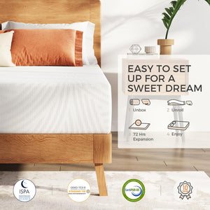 Twin Memory Foam Mattress 10 Inch – Pillow Top, Pressure Relief