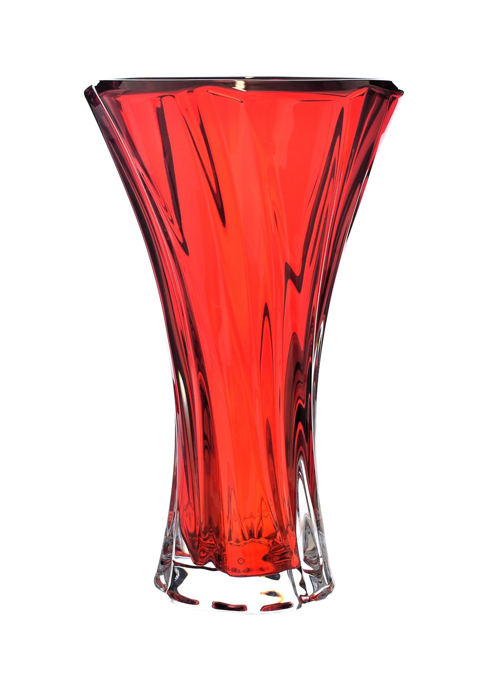 Crystal Glass Flower Vase – Red Bud Vase for Home Decor & Weddings