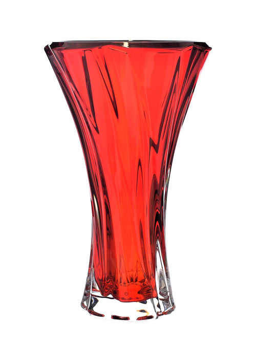 Crystal Glass Flower Vase – Red Bud Vase for Home Decor & Weddings