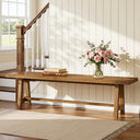 Solid Wood Entryway Bench 63"