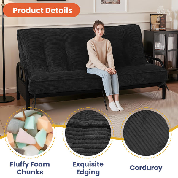 8" Futon Mattress | Roll-Up Floor Sofa Bed