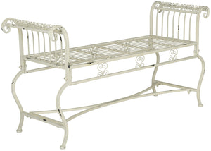 Iron Garden Bench – Antique Scrollwork, 2-Person Outdoor Seat