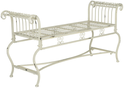 Iron Garden Bench – Antique Scrollwork, 2-Person Outdoor Seat