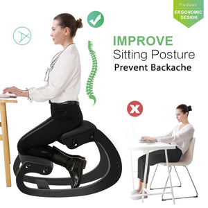 Adjustable Ergonomic Kneeling Chair – Rocking Posture Stool with Solid Wood Frame