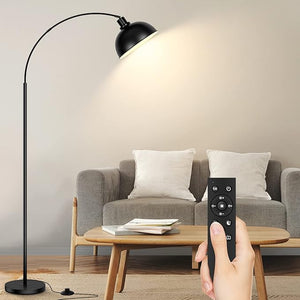 Arc Floor Lamp with Remote & Dome Shade