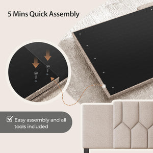 Adjustable Upholstered Tufted Headboard – Full/Queen/King