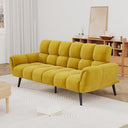 Convertible Futon Sofa Bed – 76.77" Linen Sleeper Couch with Adjustable Backrest