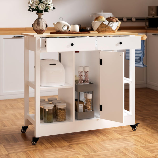 Rolling Kitchen Island Cart with Storage