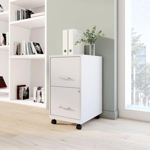 2-Drawer Lockable Metal Vertical File Cabinet with Casters