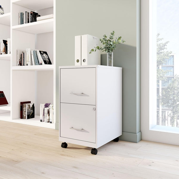 2-Drawer Lockable Metal Vertical File Cabinet with Casters