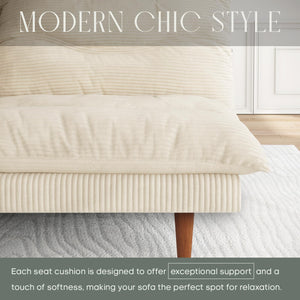 Futon Sofa Bed with Adjustable Backrest – Convertible Loveseat Sleeper