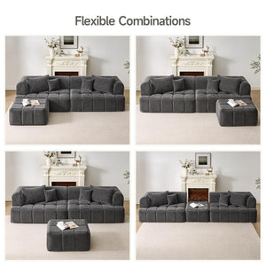 L-Shaped Modular Sectional Sofa with Chaise