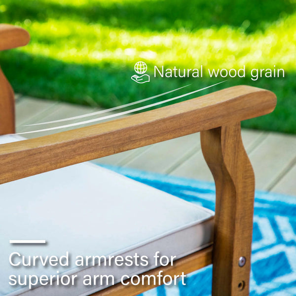 Acacia Wood Outdoor Dining Chairs with Cushions