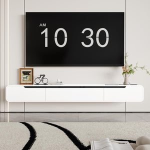 Floating TV Stand with Power Outlet – 70.8" Wall Mounted Entertainment Center