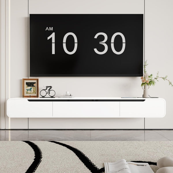 Floating TV Stand with Power Outlet – 70.8" Wall Mounted Entertainment Center