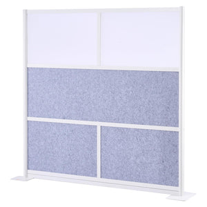 Freestanding Office Privacy Partition with Frosted Windows