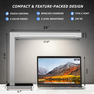 LED Desk Lamp with Charging Station & Type-C Port