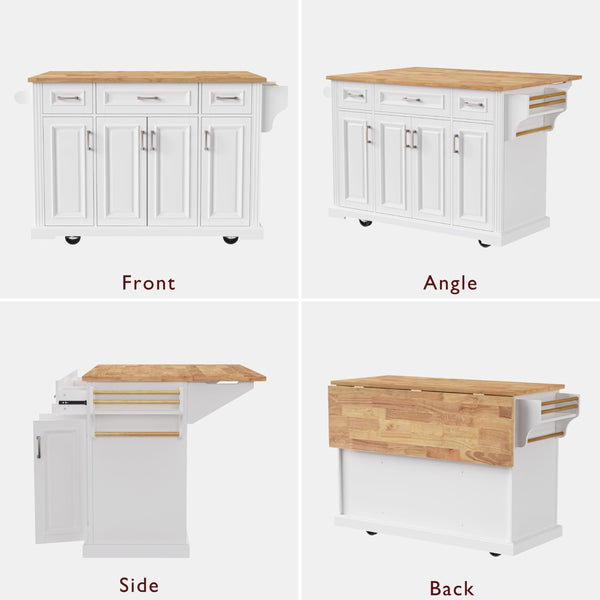 Kitchen Island with Storage & Drop Leaf