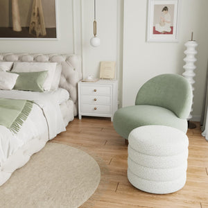 Round Storage Ottoman with Removable Lid