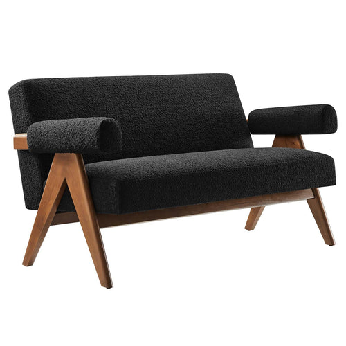 Boucle Fabric Loveseat