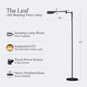 Dimmable LED Pharmacy Floor Lamp with Adjustable Swing Arm