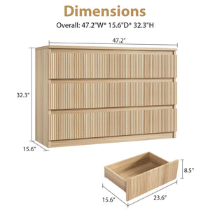 6-Drawer Fluted Dresser with Smooth-Glide Drawers