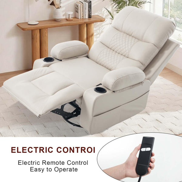 Power Swivel Rocker Recliner with Massage & Heat