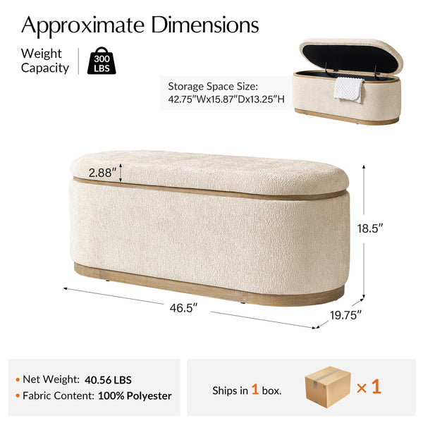 Modern Chenille Upholstered Storage Bench