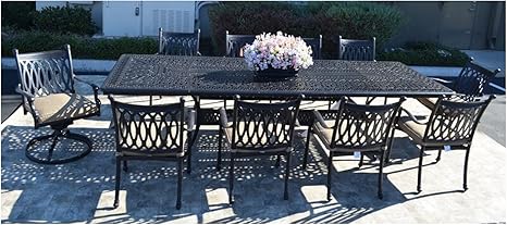 Grand Tuscany Outdoor Cast Aluminum Extendable Dining Set