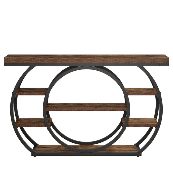 47" 5-Tier Console Table with Metal Frame