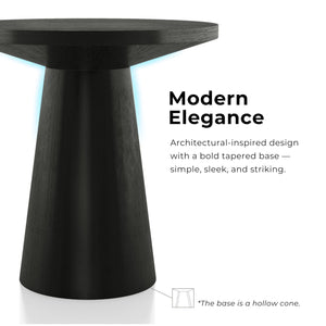 Round Pedestal End Table – Solid Rubberwood